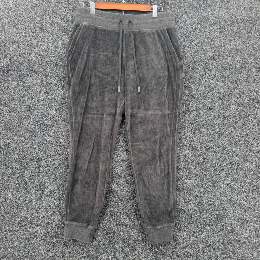 Lululemon Velour Joggers Gray Cotton Blend Drawstring Sweatpants Size 10
